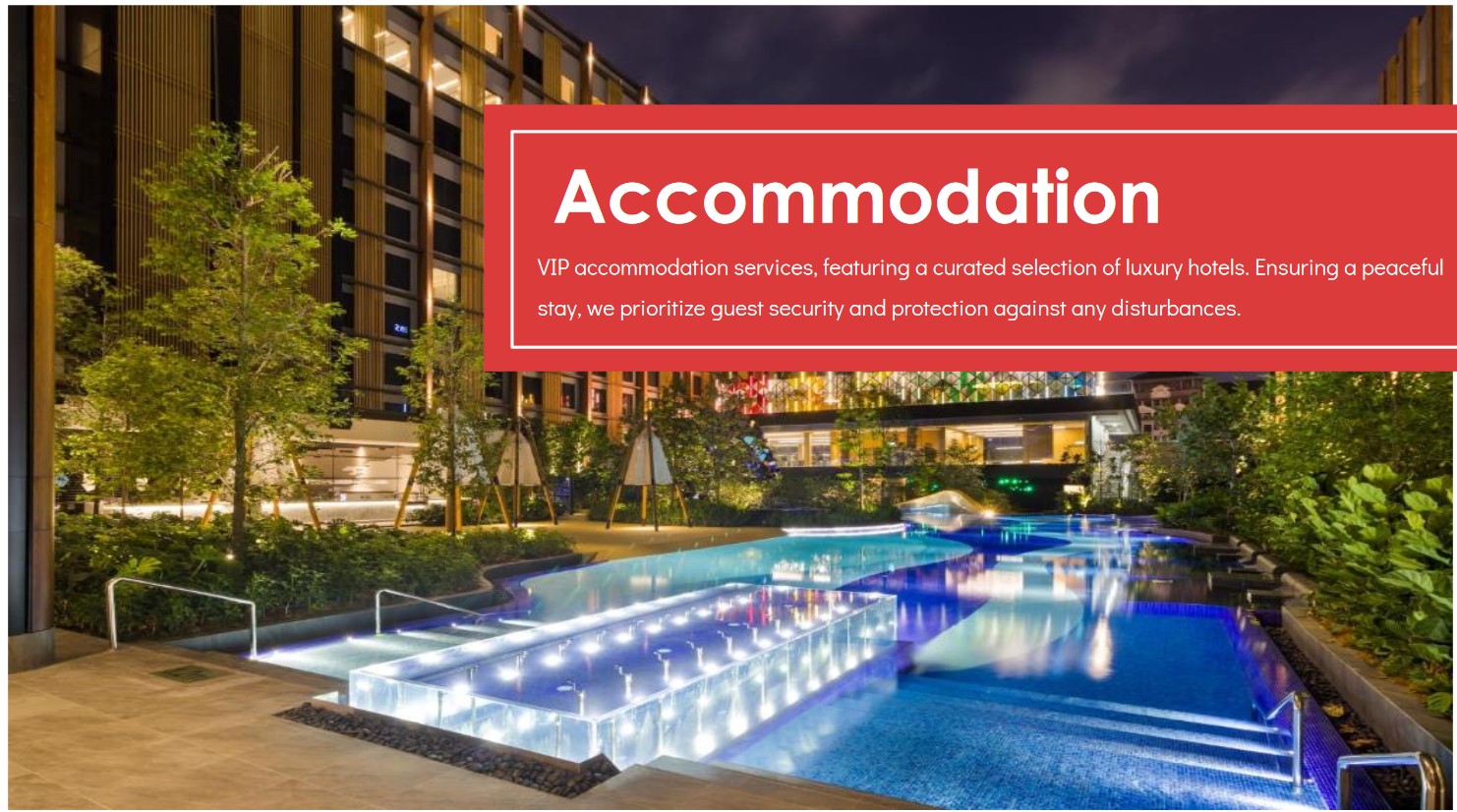 Accommodation arrangement by MUV Events